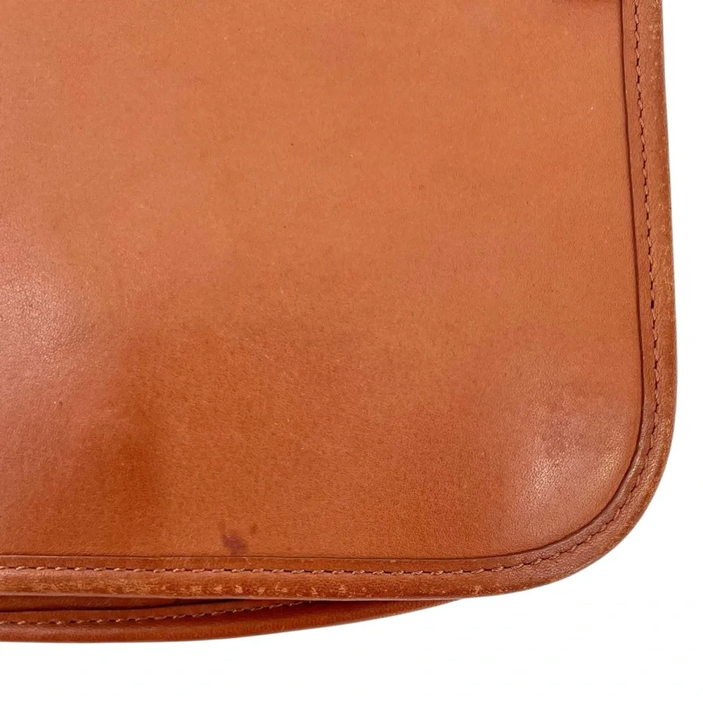 COACH 9132 Vintage Brown Small Leather Hippie Flap Crossbody Bag